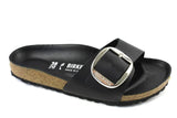 Birkenstock MADRID BIG BUCKLE 1006523 geöltes Nubukleder Schwarz ,schmaleWeite