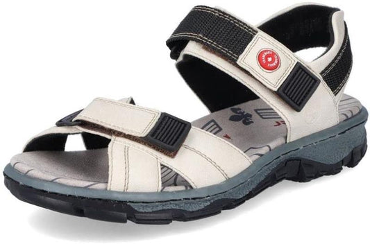 Rieker Damen Trekkingsandalen 68851-80 Crem Kunstleder