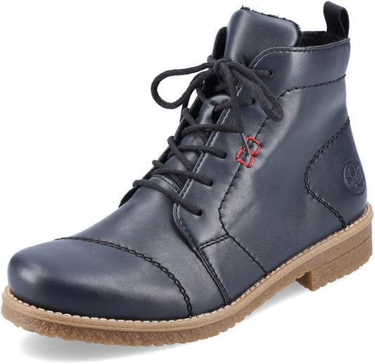 Rieker Damen Schnürstiefel  73500-14 marineblau Kaltfutter