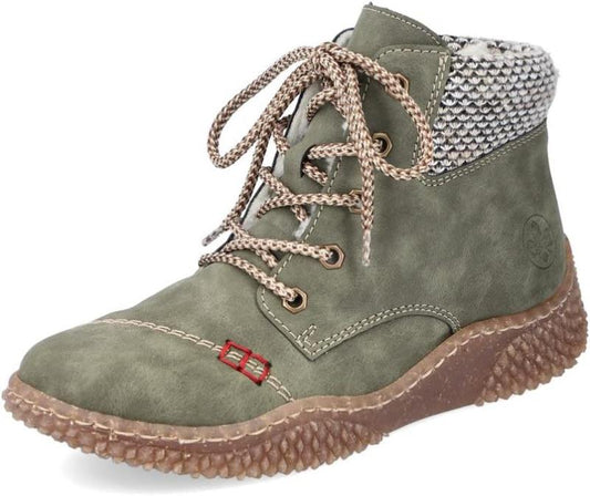 Rieker Damen Schnürstiefel Y8441-54   laubgrün Warmfutter