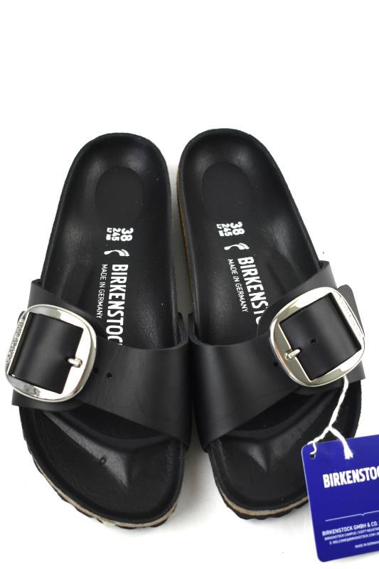 Birkenstock MADRID BIG BUCKLE 1006523 geöltes Nubukleder Schwarz ,schmaleWeite