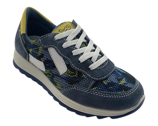 Primigi Kinder Schuhe Jungen Sneaker Blau/Weiß Leder/Texti