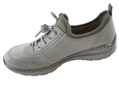 Rieker Damen Sneaker L3259-80 Weiß  Kunstleder