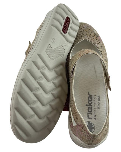 Rieker Damen Slipper 48996-90 Mehrfarbig  Kunstleder