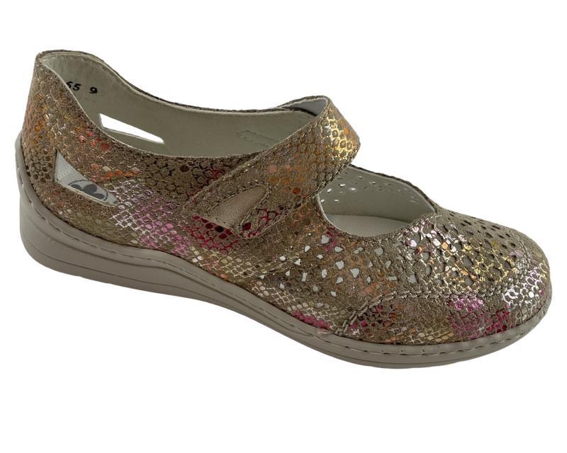 Rieker Damen Slipper 48996-90 Mehrfarbig  Kunstleder