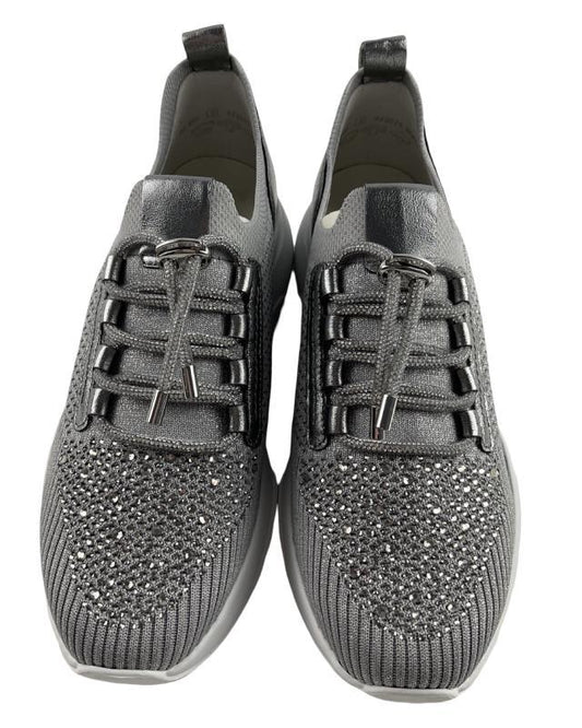 Gabor Fashion  Damen  Sneaker 63.455.49 Stretch/Shine Met Grau  (Glitter)