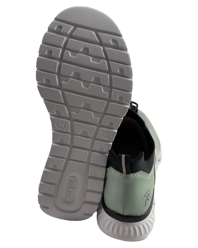 Rieker Damen Slipper M6061-52  Kunstleder Mintgrün VEGAN