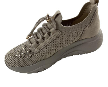 Gabor Fashion  Damen Sneaker 63.455.4 Stretch/Samtchevreau oak   (Glitter)