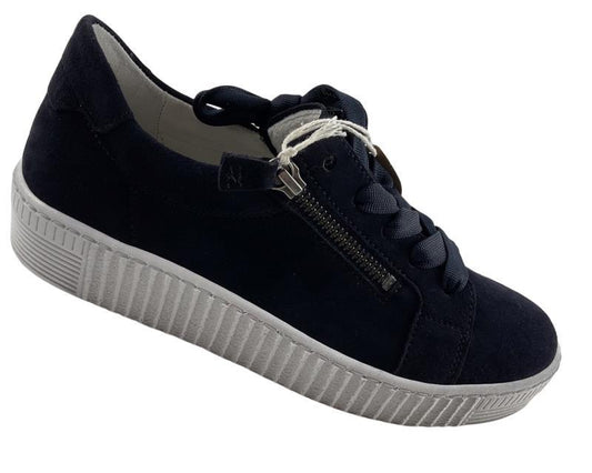 Gabor Damen Sneaker 36.334.16 Rauleder blau/weiß