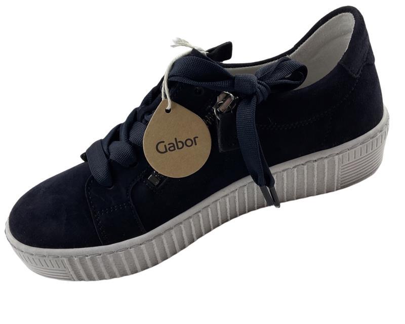 Gabor Damen Sneaker 36.334.16 Rauleder blau/weiß