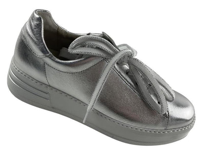 Gabor Comfort  Damen Sneaker 66.395.10 Silber Effektleder