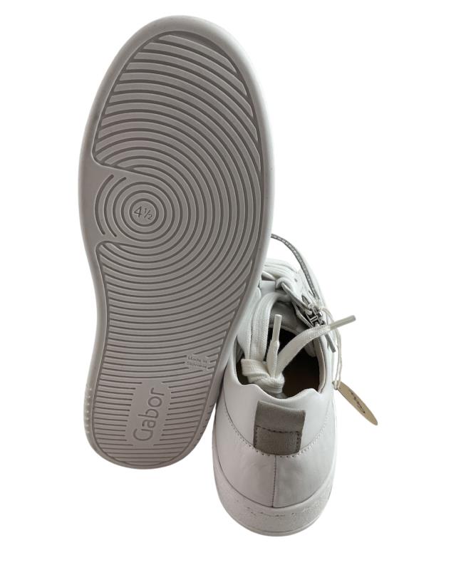 Gabor  Damen Sneaker 43.341.21 Nappa/Samtchevr.weiss/lightgrau