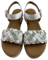 Gabor comfort  42.703.61 Damen Keilsandalette weiß /mint/creme