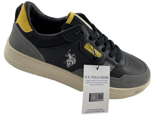 U.S. Polo Assn. Herren Sneaker JONAS005A-BLK Schwarz Leder, Textil