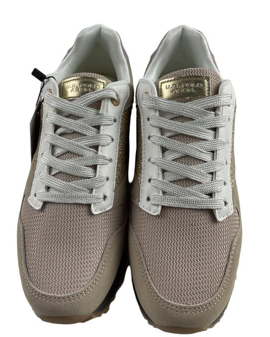 U.S. Polo Assn. Damen Sneaker FRIDAA006GLITTER-BEI Beige