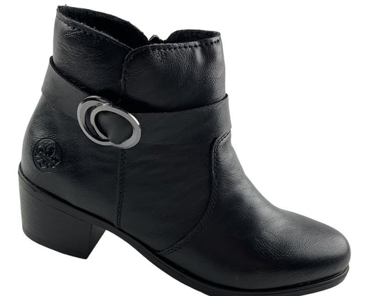 Rieker Damen Stiefelette 73975-00 Schwarz  Warmfutter