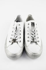 Converse All Star Miley Cyrus Low Sneaker in Weiß-Silber Leinen