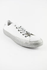 Converse All Star Miley Cyrus Low Sneaker in Weiß-Silber Leinen