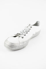 Converse All Star Miley Cyrus Low Sneaker in Weiß-Silber Leinen