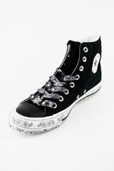 Converse All Star Miley Cyrus High Top Sneaker Schwarz Weiß Leinen