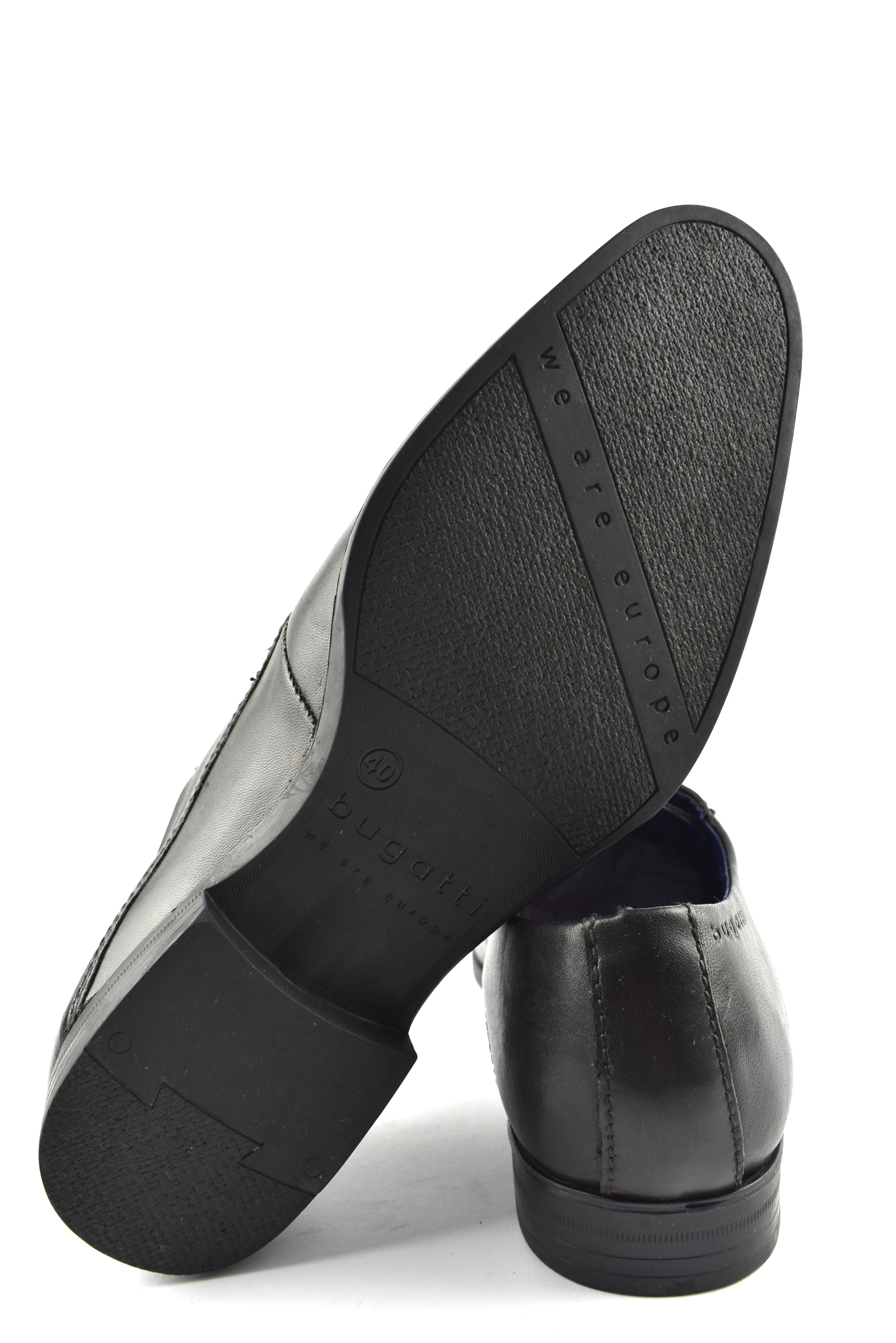 Bugatti Herren Business Schuhe Schwarz Leder